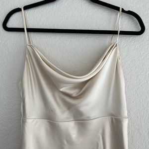 Fame & Partners floor length with slit bridesmaids dress